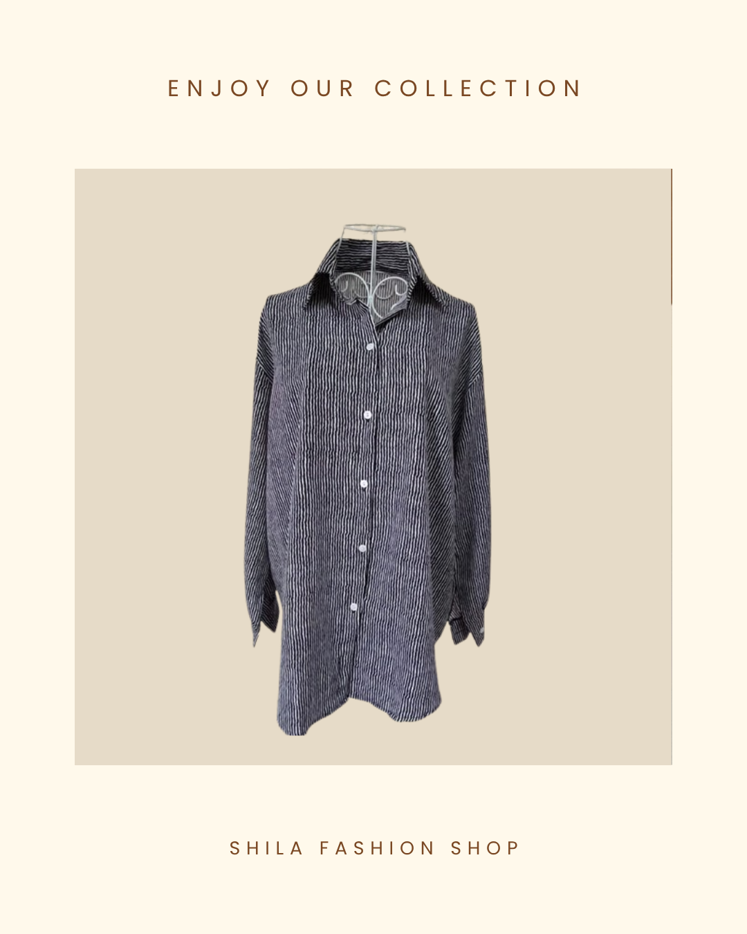 Vertical Striped Oversized Shirt