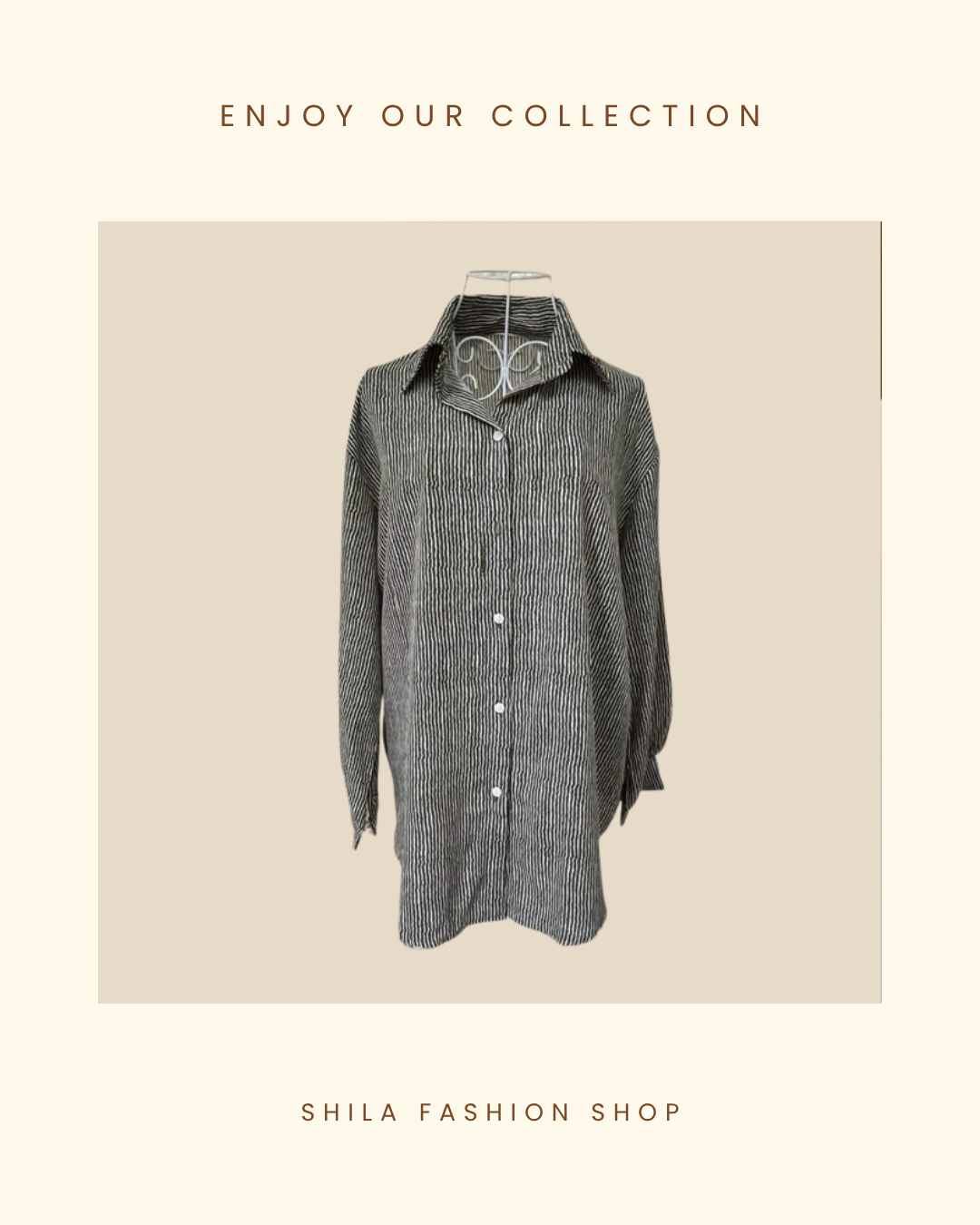 Grey Striped Long Sleeve Shirt